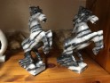 Marble horse pair